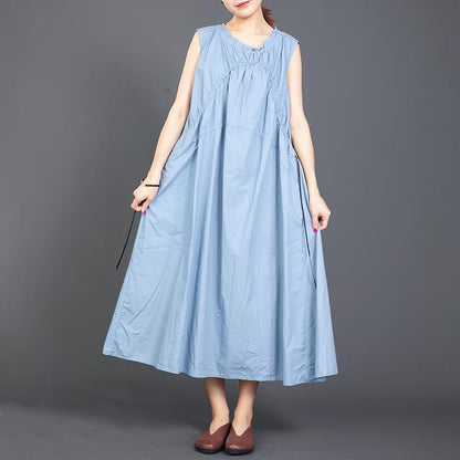 Folded Lacing Irregular Splice Solid Color Dress