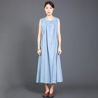 Folded Lacing Irregular Splice Solid Color Dress