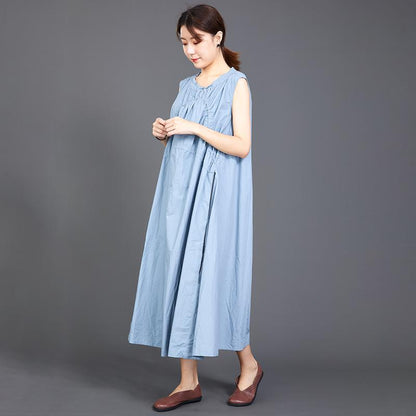 Folded Lacing Irregular Splice Solid Color Dress