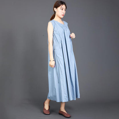 Folded Lacing Irregular Splice Solid Color Dress