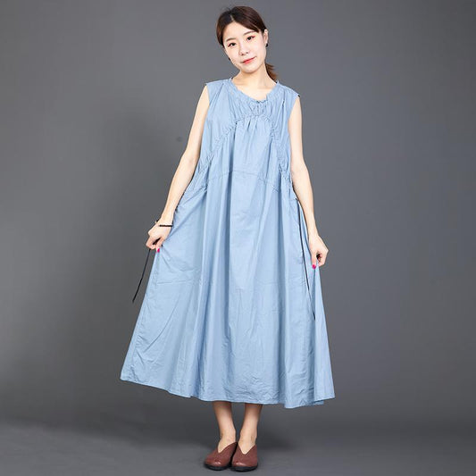 Folded Lacing Irregular Splice Solid Color Dress