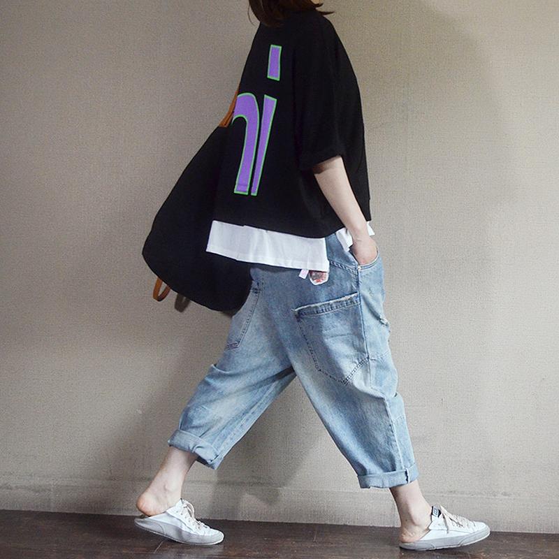 Front Pocket Letter Printed Casual T-Shirt