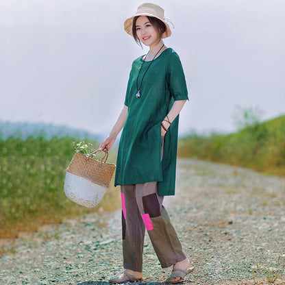 Gauzy Pure Color Split Elegant Long T-Shirt