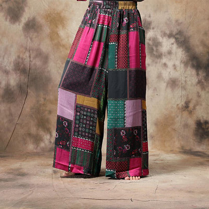 Ethnic Style Irregular Hem T-Shirt And Pants