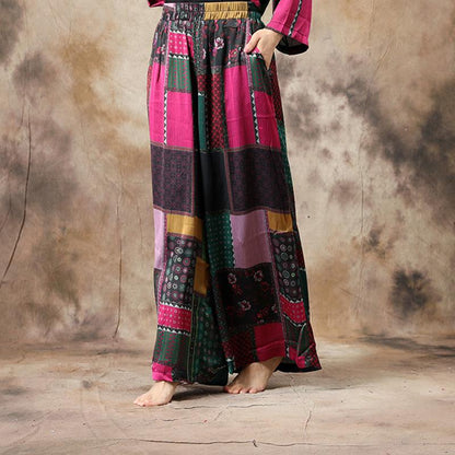 Ethnic Style Irregular Hem T-Shirt And Pants