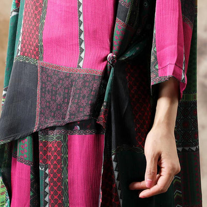 Ethnic Style Irregular Hem T-Shirt And Pants