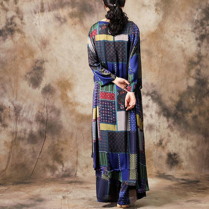 Ethnic Style Irregular Hem T-Shirt And Pants
