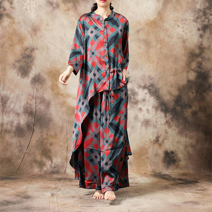 Geometry Irregular Hem Shirt And Pants