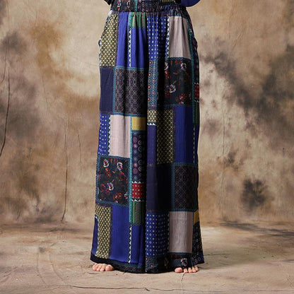 Ethnic Style Irregular Hem T-Shirt And Pants