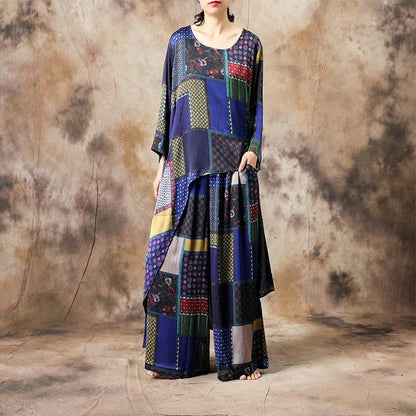 Ethnic Style Irregular Hem T-Shirt And Pants