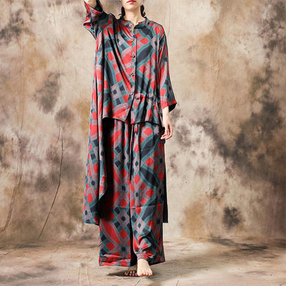Geometry Irregular Hem Shirt And Pants