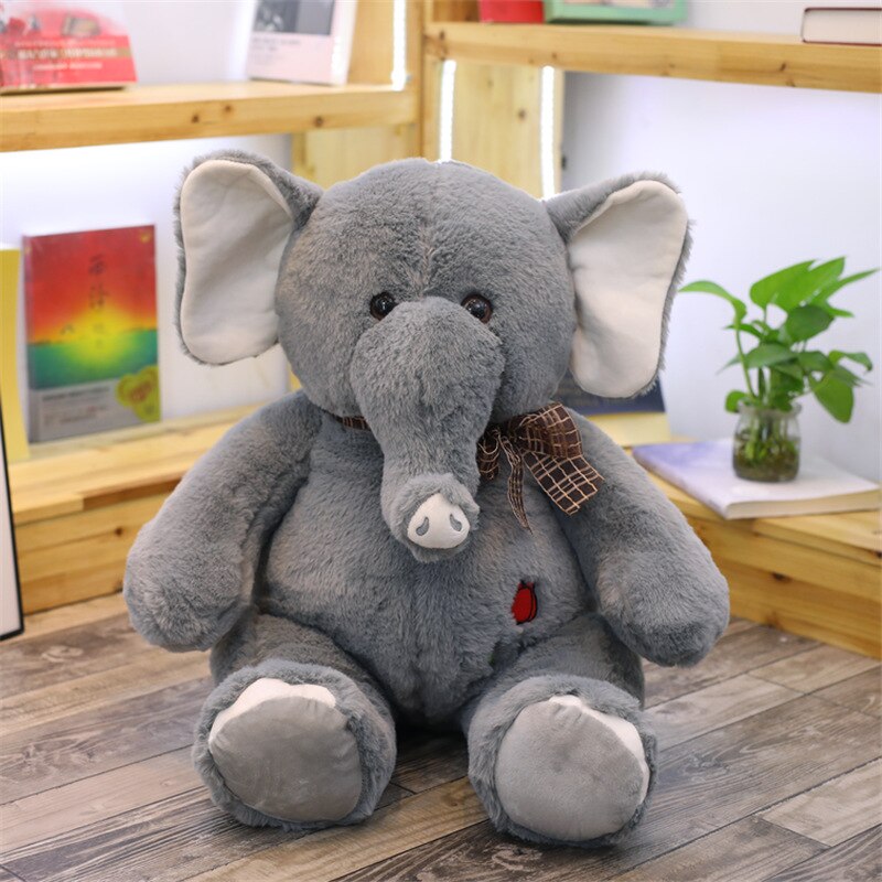Giant plush Elephant toys Grey Stuffed Big flappy ears Long plush elephant Animal toys for Children Christmas gift for Children