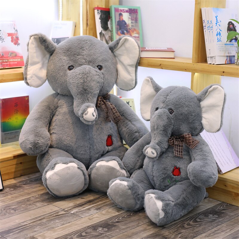Giant plush Elephant toys Grey Stuffed Big flappy ears Long plush elephant Animal toys for Children Christmas gift for Children