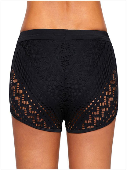 Solid Color Cutout With Lined Four-Cornered Bikini