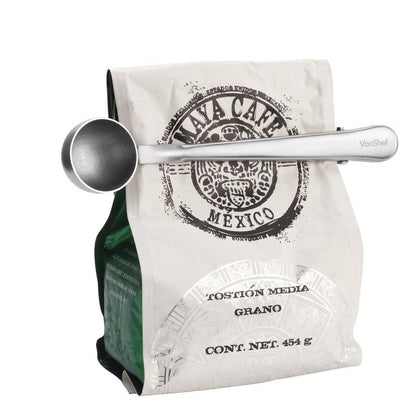 2 in 1 Stainless Steel Coffee Scoop With Bag Clip Coffee Kitchen Gadgets