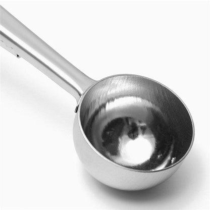 2 in 1 Stainless Steel Coffee Scoop With Bag Clip Coffee Kitchen Gadgets