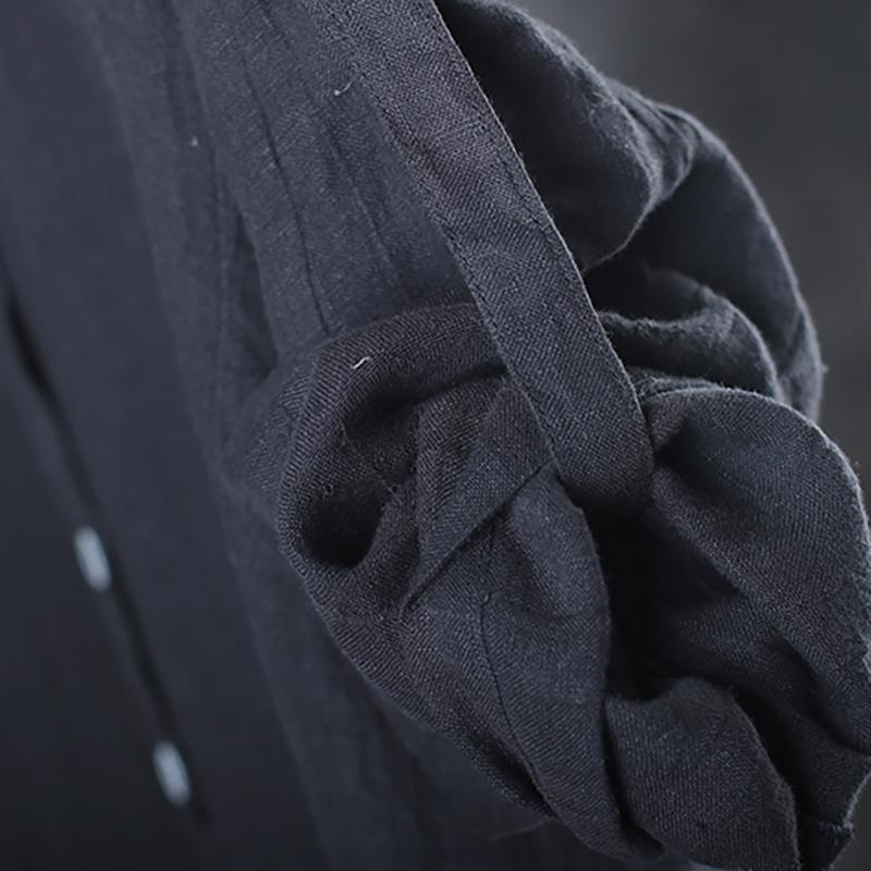 Half-Open Solid Color Hand-Dyed Shirt Dress