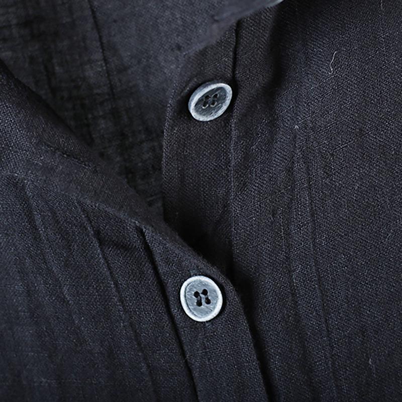 Half-Open Solid Color Hand-Dyed Shirt Dress