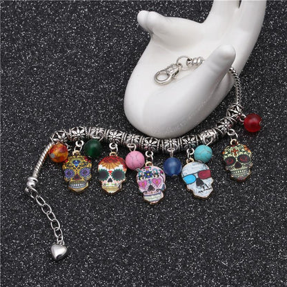 Halloween Skull Bracelet And Necklace