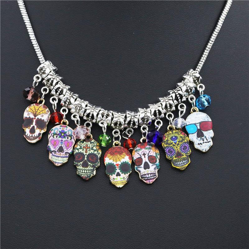 Halloween Skull Bracelet And Necklace
