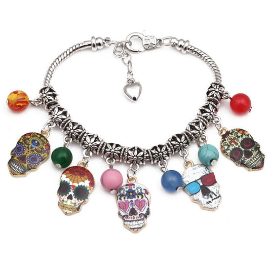 Halloween Skull Bracelet And Necklace