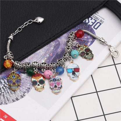 Halloween Skull Bracelet And Necklace