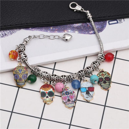Halloween Skull Bracelet And Necklace