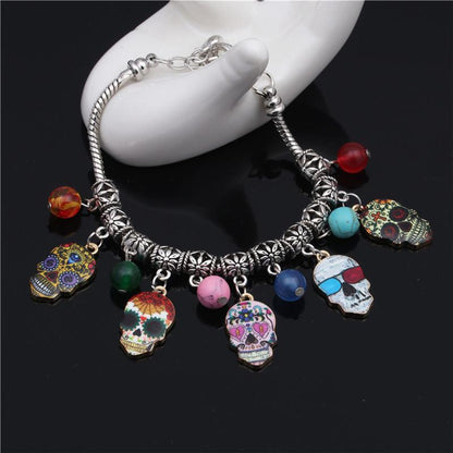 Halloween Skull Bracelet And Necklace