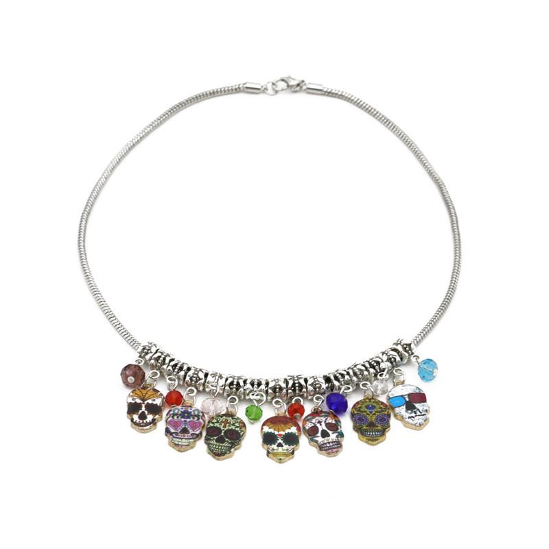 Halloween Skull Bracelet And Necklace