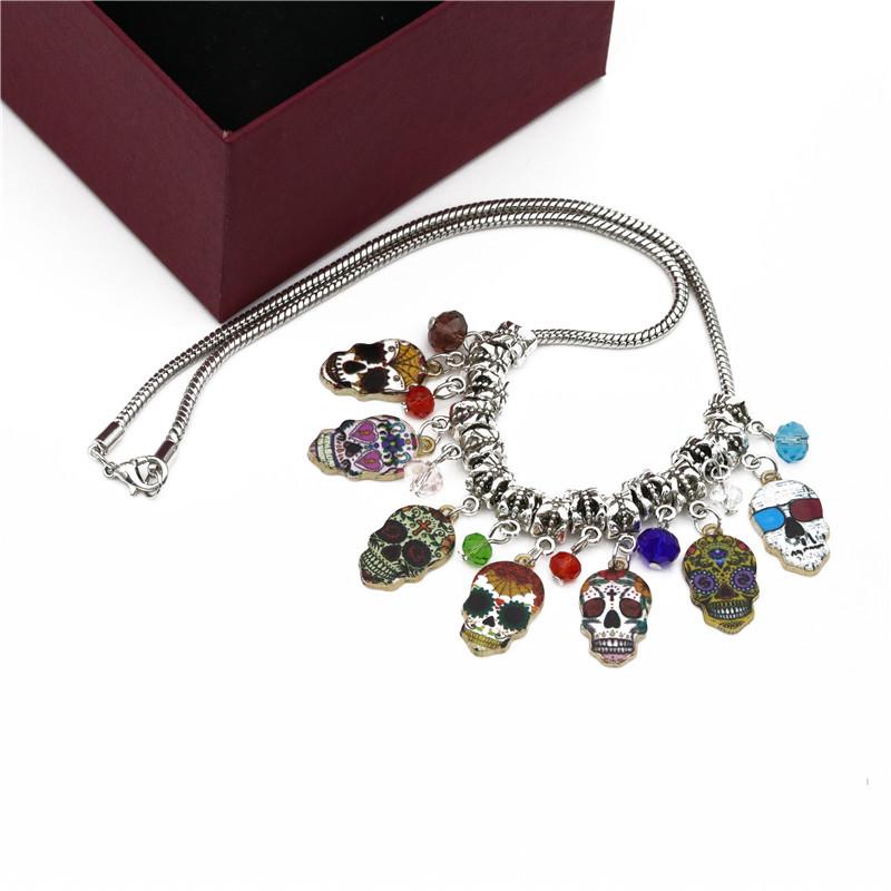 Halloween Skull Bracelet And Necklace