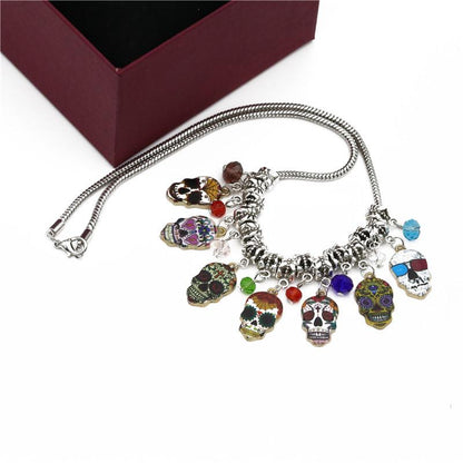 Halloween Skull Bracelet And Necklace