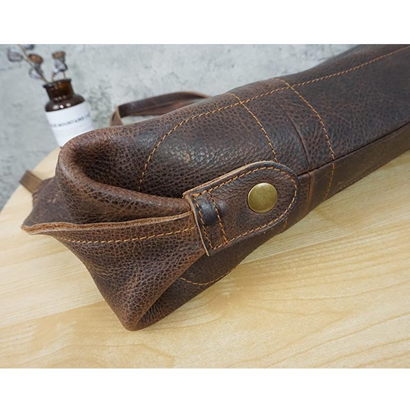 Hand Made Vintage Leather Magnetic Buckle Shoulder Bag