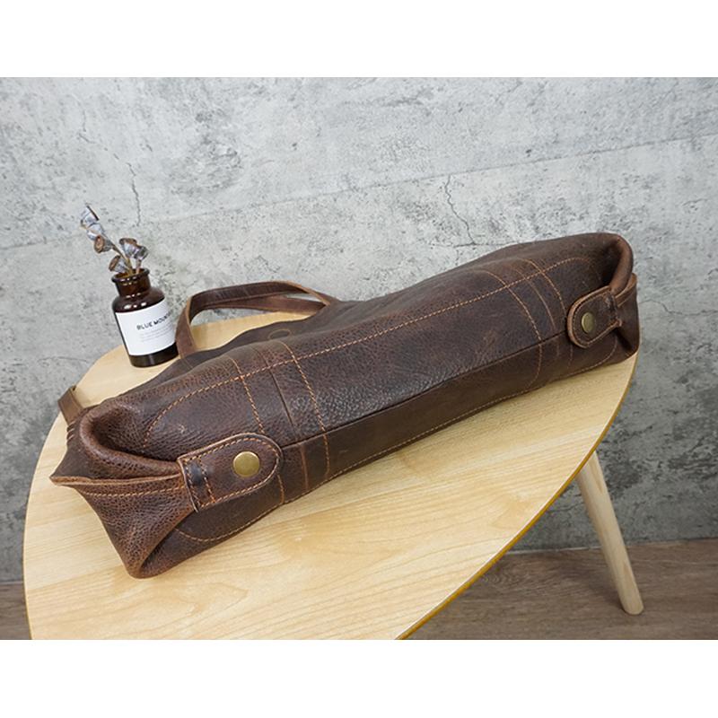 Hand Made Vintage Leather Magnetic Buckle Shoulder Bag