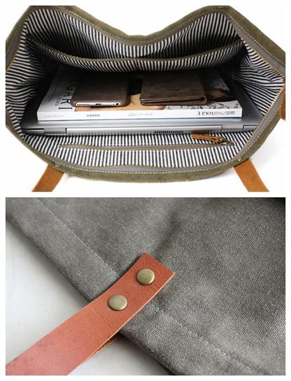 Handmade Large Canvas Tote Handbag