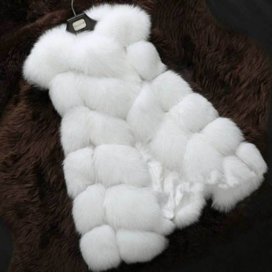 High quality Luxury Artificial Fur Warm Women Coat