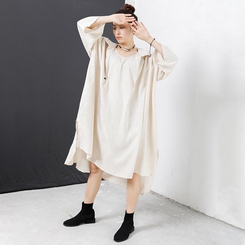 High And Low Hem Pure Color Dress