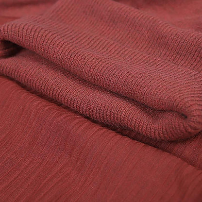 High Collar Spliced Winter Sweater Dress