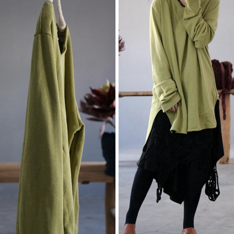 High Low Hem Loose Comfortable Long Sleeve T-Shirt