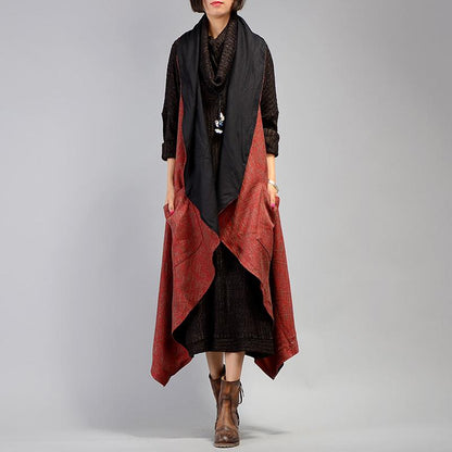 Houndstooth Irregular Casual Loose Vest Coat