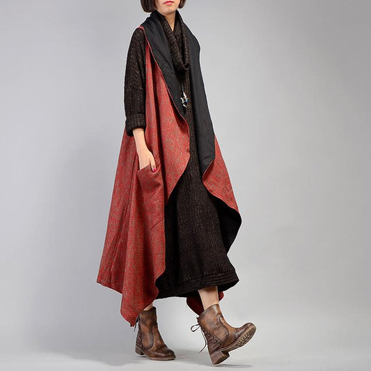 Houndstooth Irregular Casual Loose Vest Coat