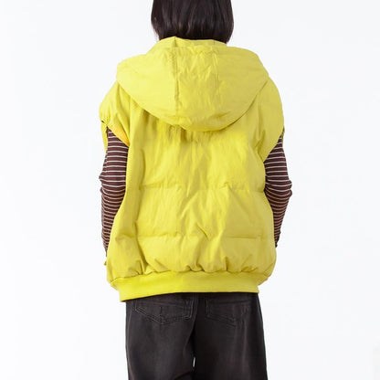 Women Hooded Zipper Sleeveless Coat