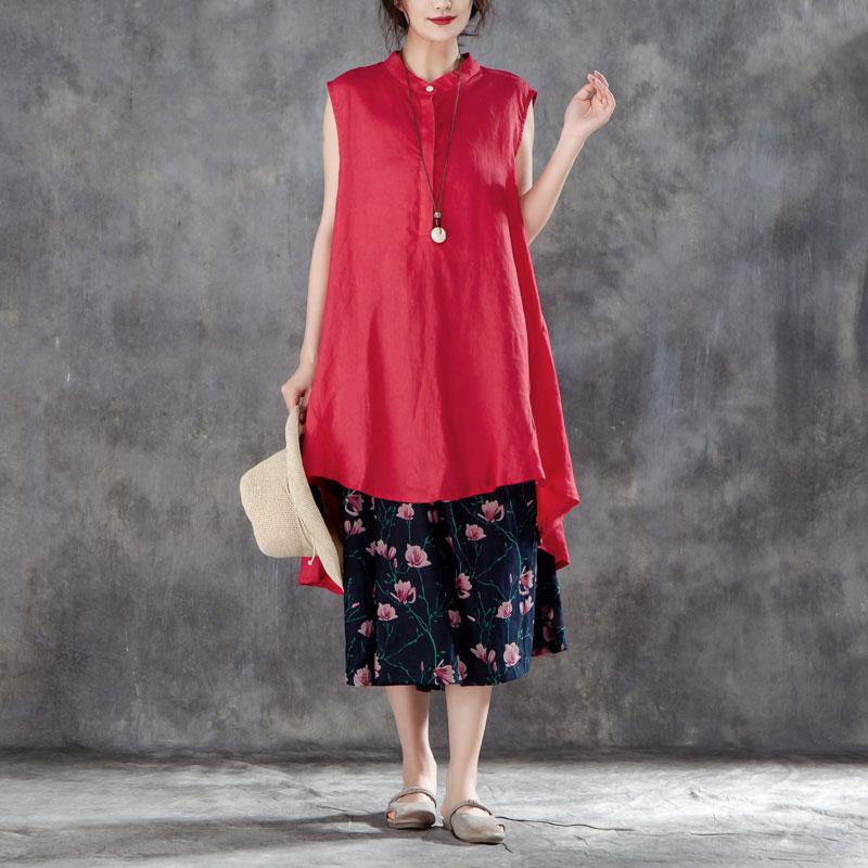 Red Plus Size Sleeveless Top For Women