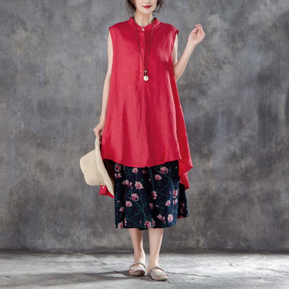 Red Plus Size Sleeveless Top For Women