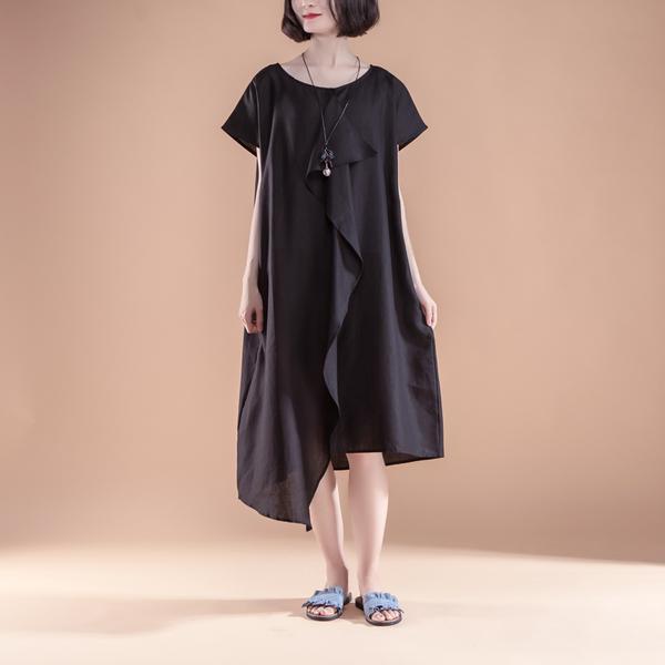 Short Sleeve High-low Hem Summer Casual Dress