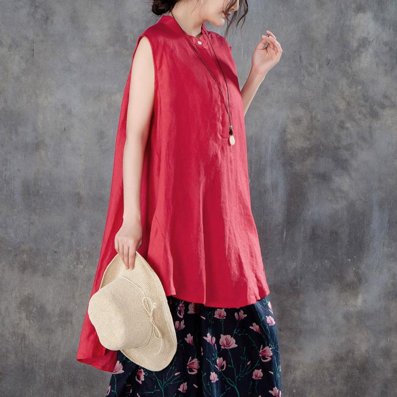 Red Plus Size Sleeveless Top For Women