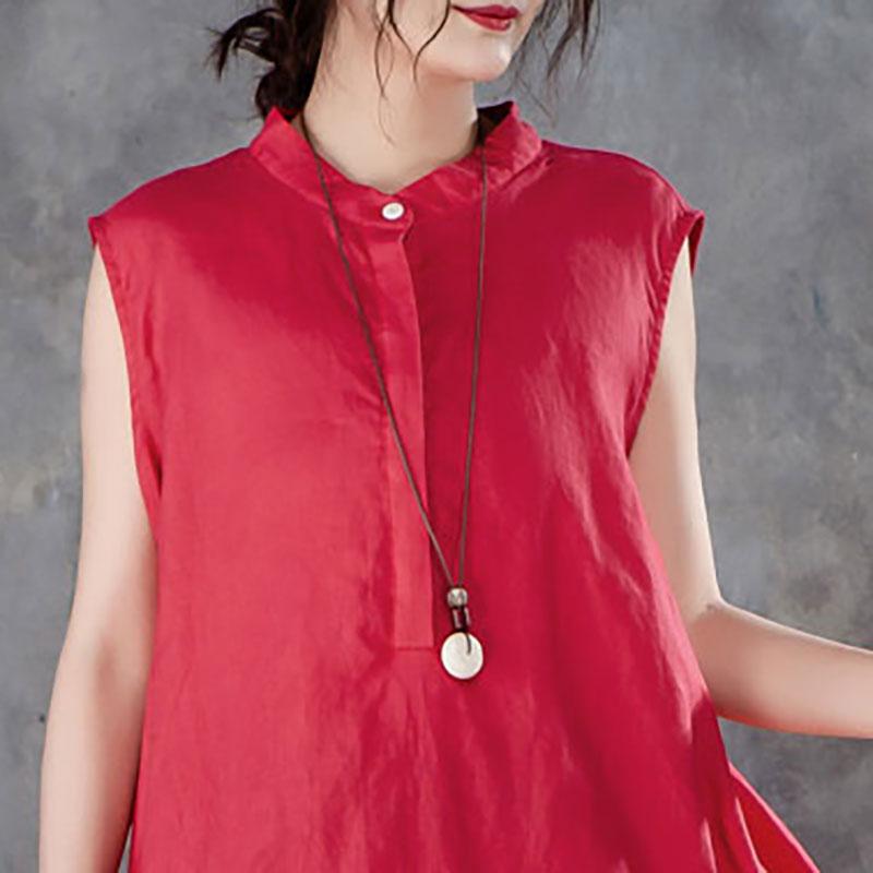 Red Plus Size Sleeveless Top For Women