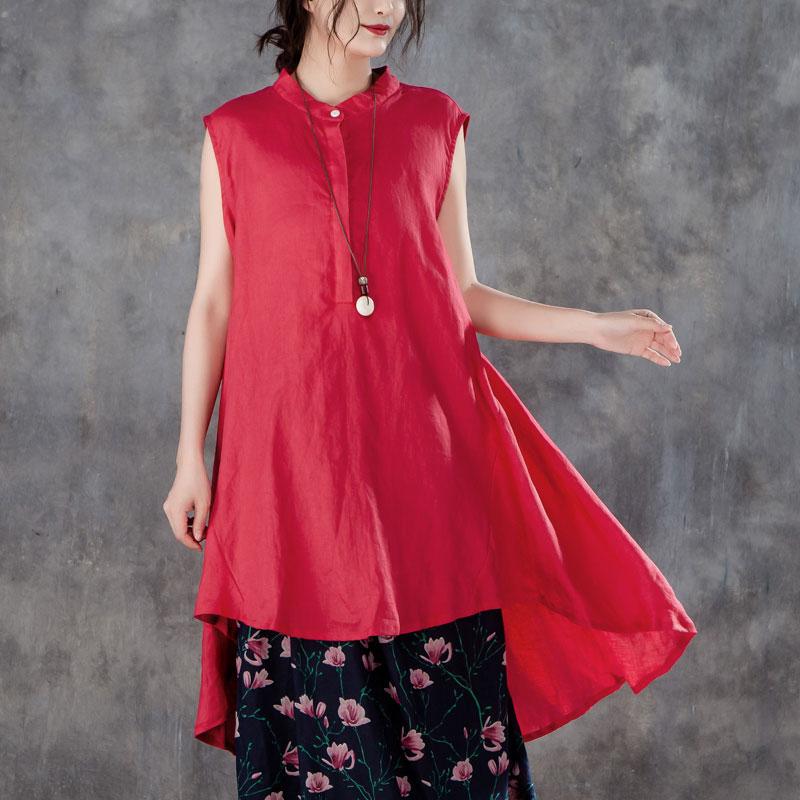 Red Plus Size Sleeveless Top For Women