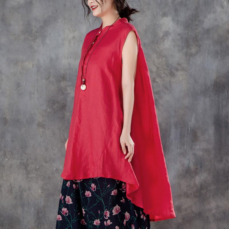 Red Plus Size Sleeveless Top For Women