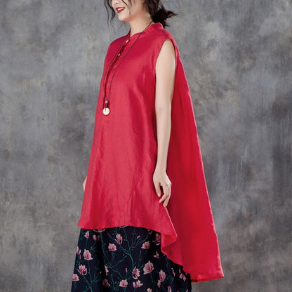 Red Plus Size Sleeveless Top For Women