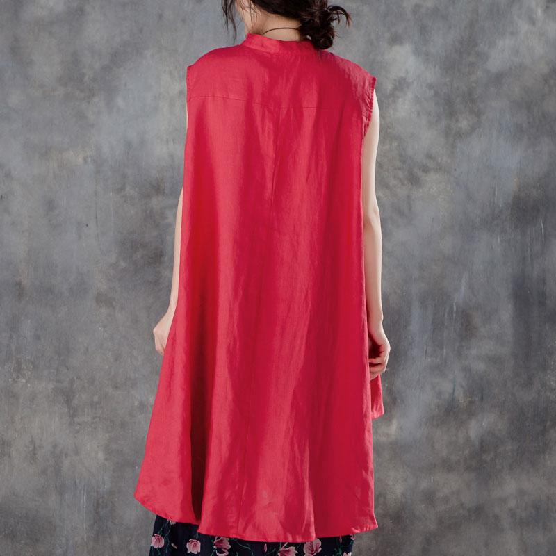 Red Plus Size Sleeveless Top For Women